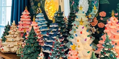 Ceramic Christmas Trees at The Branch Social, Flowery Branch 