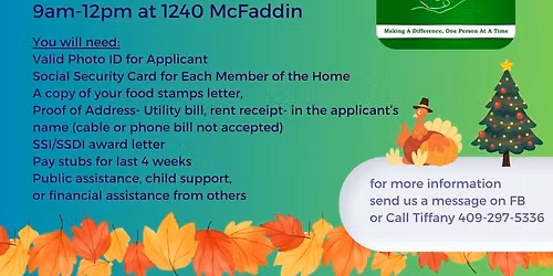 Registration for Thanksgiving & Christmas