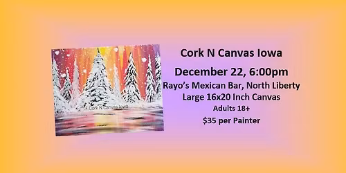 Rayo's -Winter Sunset- Cork N Canvas Iowa