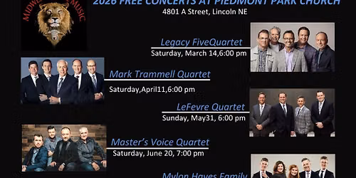 2026 FREE Concerts at Piedmont Park Church