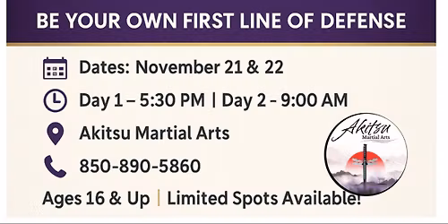 Women\u2019s Self-Defense 2-Day Seminar