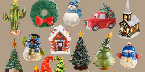 \ud83c\udf84Christmas & Winter Themed Ceramic Sip & Paint Class