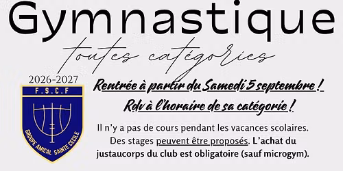 Rentr\u00e9e de la gymnastique !