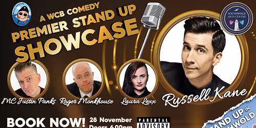 WCB Comedy Premier Stand up Special in Southwold with Headliner Russell Kane.