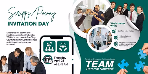 Invitation Day Scripps Poway Networking: Gain Business with Referrals