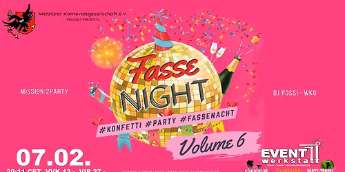 fasseNIGHT 2026 der WKG \u2013 Wetzlarer Karnevalsgesellschaft - Eventwerkstatt Wetzlar