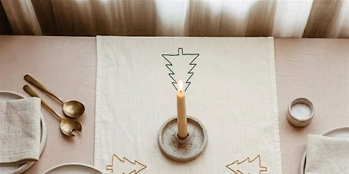 Festive Stitching: Hand-Embroidered Christmas Table Runner