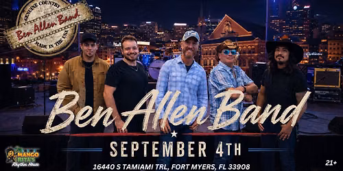 BEN ALLEN BAND: GENUINE COUNTRY MADE IN THE USA - RARE INTIMATE VENUE APPEARANCE @ Mango Rita's