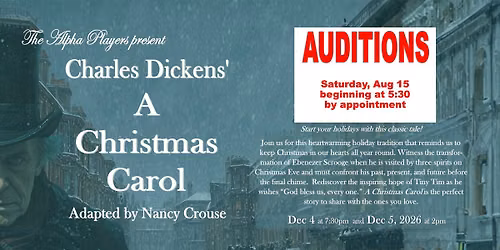 AUDITIONS - A Christmas Carol