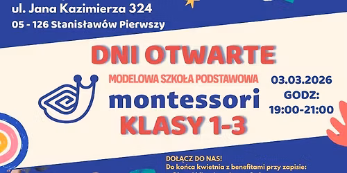Dni otwarte KLASY 1-3 Modelowa Szko\u0142a Montessori Niepor\u0119t