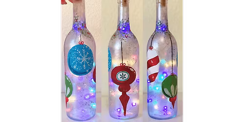 Frosty Ornament Wine Bottle - Paint and Sip in Houston | Classpop!\u2122