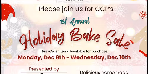 Holiday Bake sale to benefit CCP