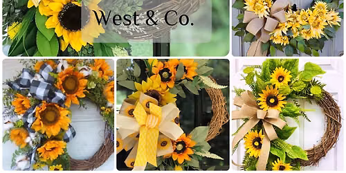 \ud83c\udf3bFall or Sunflower Wreath Making Class at West & Co.