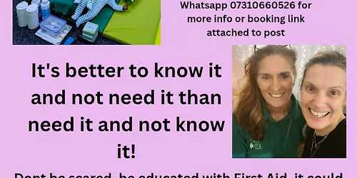 Adult First Aid Workshop - Be the person to help save a life