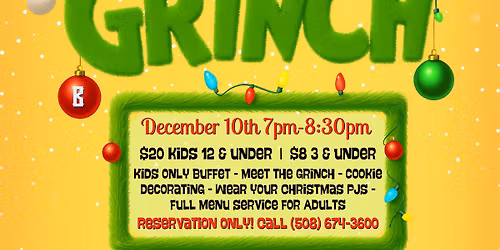 7PM Dinner with the Grinch at Barrett\u2019s Alehouse Fall River