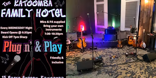 Plug 'n\u2019 Play \u2013 Every Wednesday Night at The Katoomba Family Hotel!