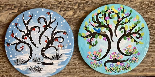 Four Seasons Ceramic Coaster Set Painting at ViewHouse Littleton