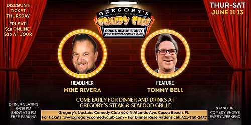 June 11-June 13 Gregory's Comedy Club