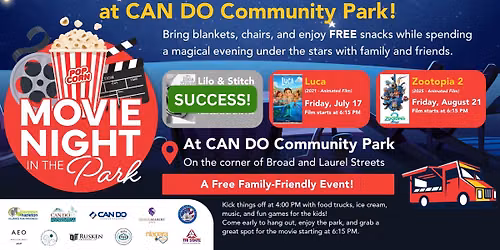 2026 Summer Movie Series at CAN DO Community Park