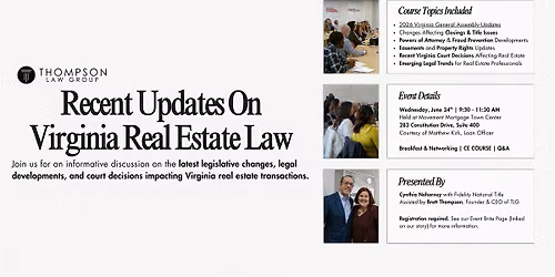 Recent Updates on Virginia Real Estate Law (CE Pending)