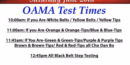 Color Belt Testing