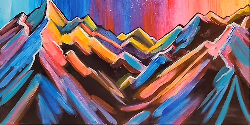 Paint & Sip (Blacklight Party) : Colorful Mountains