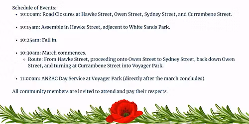 Huskisson RSL sub-Branch Anzac Day Commemoration Service