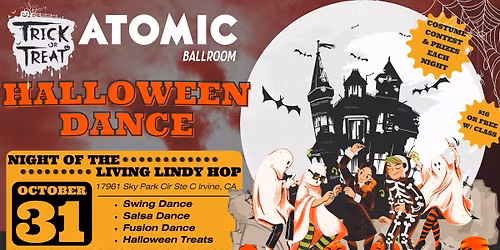 Night of the Living Lindy Hop \u2022 Halloween Night at ATOMIC Ballroom