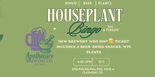 Apothecary Brewery Co Plant Bingo Night