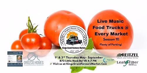 KIngs Grant Farmers Market 1st & 3rd Thursdays May-September 4-7PM