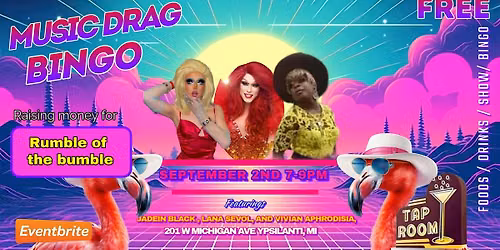 Music Drag Bingo for Tap Room For Rumble of the Bumble