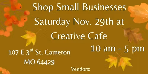Shop Small Business Pop Up Venders