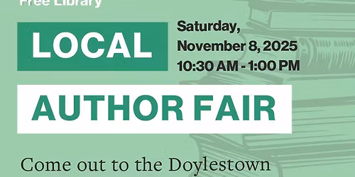Author Fair Nov 8 Doylestown Library