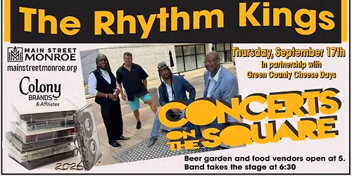 Main Street Monroe Concert on the Square The Rhythm Kings 09\/17\/2026