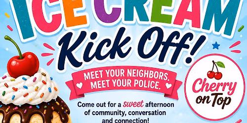 Ice cream kickoff with bartlett police department