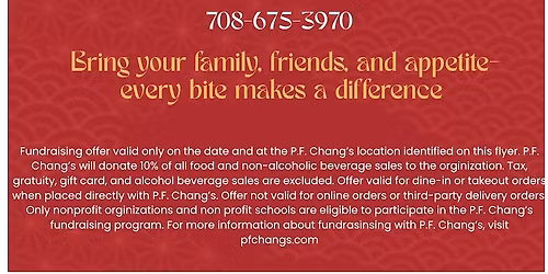 PF Chang's Dine for a Cause Event to Support CJB