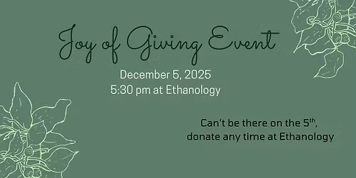 Joy of Giving Event and (Ongoing) Fundraiser