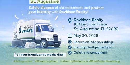Free Community Shredding Event \u2013 St. Augustine!