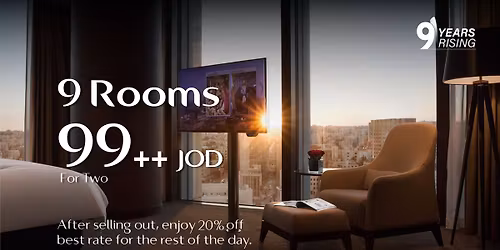 9 Rooms at JOD 99++ per night