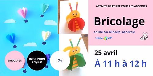 Bricolage avec Mihaela, b\u00e9n\u00e9vole de la biblioth\u00e8que