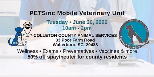 PETSinc Mobile Vet Unit at Colleton County Animal Services