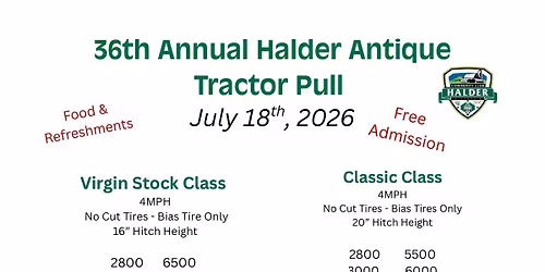 36th Annual Halder Antique Tractor Pull