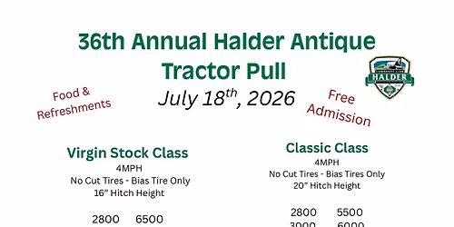 36th Annual Halder Antique Tractor Pull
