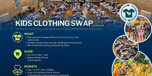 Pre-loved kids clothing sale (pay what you can!) May 9
