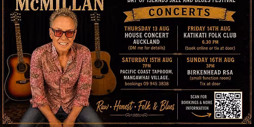 Dave McMillan in concert, at my home:  text to book a seat and find the address