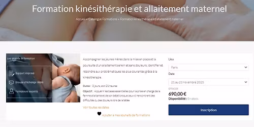 Formation kin\u00e9sith\u00e9rapie et allaitement maternel