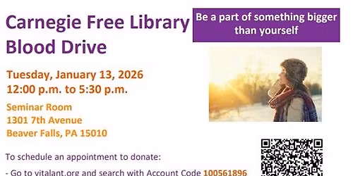 Carnegie Free Library Blood Drive