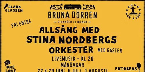 Alls\u00e5ng med STINA NORDBERGS ORKESTER - Live p\u00e5 Bruna D\u00f6rren - Fri entr\u00e9