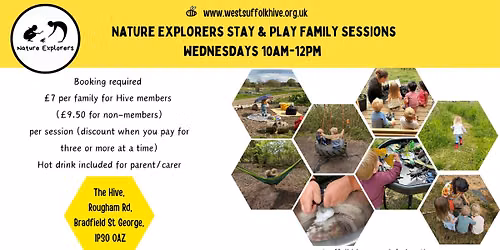 Nature Explorers Stay and Play Family Sessions at The Hive