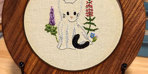 Wildflower Kitty Hand Embroidery Class - Anchorage